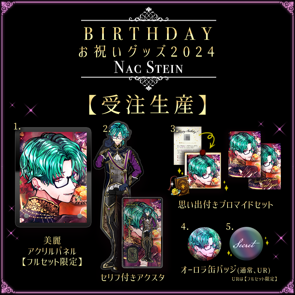 Birthdayグッズ2024ロノ 思い出付きお祝いフルセット 再・キャンセル分再販】Birthdayグッズ2024ナック – スタジオ